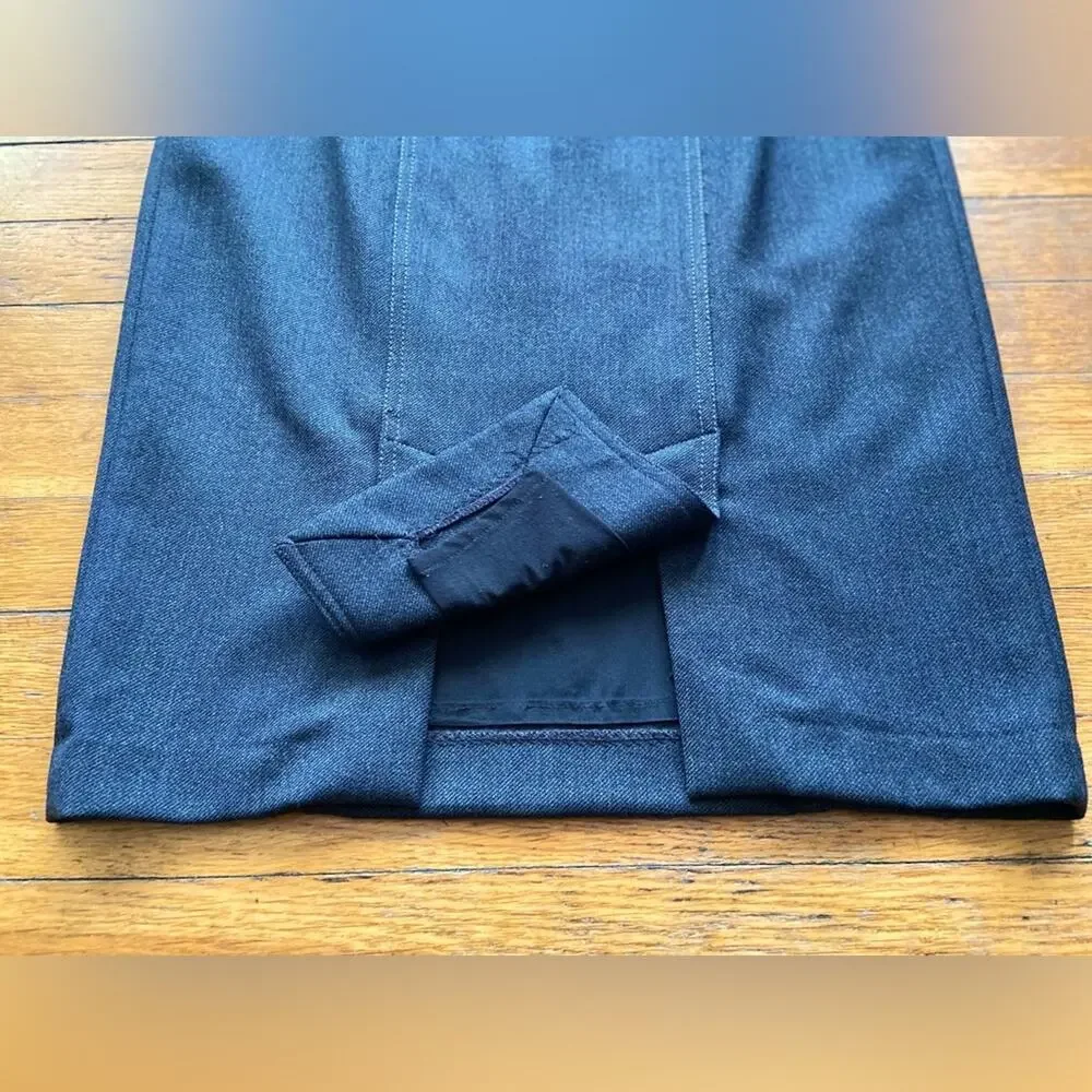 APOSTROPHE Grey Wool Lined Stretch Pencil Skirt sz 36 (Actual sz 28)